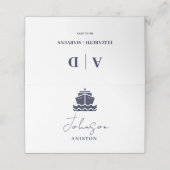 Nautische Cruise Boat Wedding (Buitenkant ongevouwen)