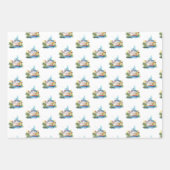 Nautische cruiseschepen, anker en schelpen inpakpapier vel (Voorkant)