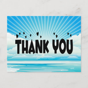 Nautische dank u Ocean Sunrise Blauw & Wit Briefkaart