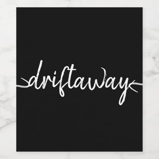 nautische DRIFT AWAY-scriptletters Wijn Etiket (Enkel label)