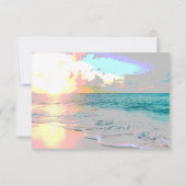 *~* Nautische Exotische Oceaan - Strandbruiloft RS RSVP Kaartje (Achterkant)