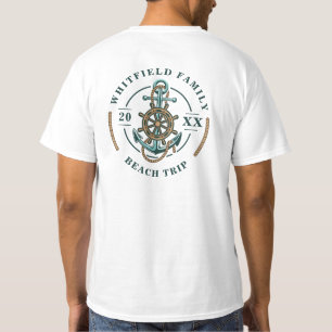 Nautische familie strandreis kustvakantie op maat t-shirt