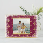 Nautische foto rode kerst Kerstkaart (Staand voorkant)