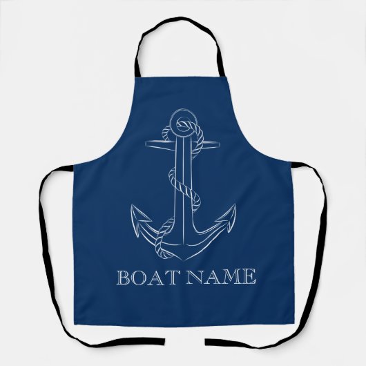 Nautische Geest Anker Marineblauw  Schort (Voorkant)