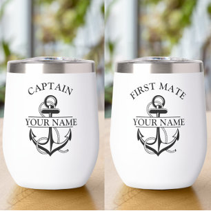 Nautische Geïsoleerde Kapitein Eerste Mate Wijn Tu