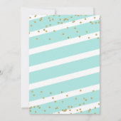 nautische gouden gestreepte bruids douche uitnodig kaart (Achterkant)