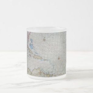  Nautische Grafiek van het Caribisch gebied Matglas Koffiemok