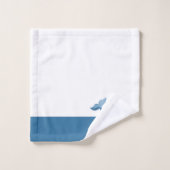 Nautische Grijze Blauwe Witte Walvis Bad Handdoek (Wasdoekje)