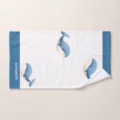 Nautische Grijze Blauwe Witte Walvis Bad Handdoek (Handdoek)