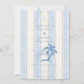 Nautische Hand Getrokken Palm Tree Wedding Kaart (Voorkant)