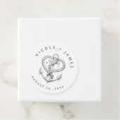 Nautische hart touw anker kust marine bruiloft bedankjes labels (In situ)