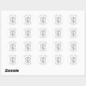 Nautische hart touw anker kustbruiloft ronde sticker (Vel)