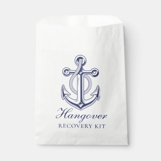 Nautische Huwelijkshangover Kit Navy Blue Anchor Bedankzakje (Voorkant)