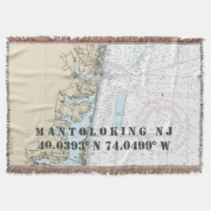 Nautische kaart Latitude Longitude Hometown NJ Deken