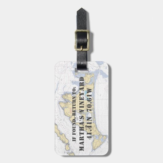  nautische kaart Martha's Vineyard Bagagelabel (Voorkant verticaal)