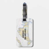  nautische kaart Martha's Vineyard Bagagelabel (Achterkant verticaal)