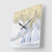 nautische kaart van de klok op het eiland Long (Hoek)