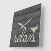 nautische kabel op hout met martini en ontspant te vierkante klok (Hoek)