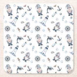 Nautische kabouters! vierkante kartonnen onderzetter