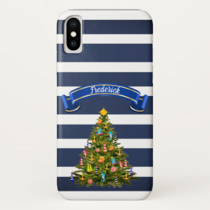 Nautische kerstboom - Aangepast iPhone X Hoesje