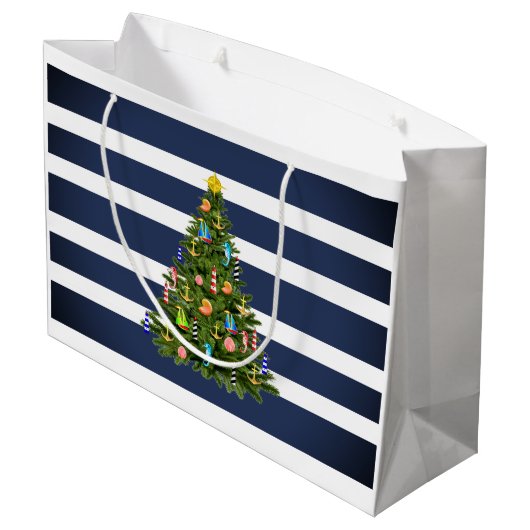 Nautische kerstboom - Aangepast Groot Cadeauzakje (Achterkant Gekanteld)