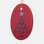 Nautische kerstboom keramisch ornament (Links)