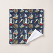 Nautische Kerstmis Bad Handdoek (Wasdoekje)