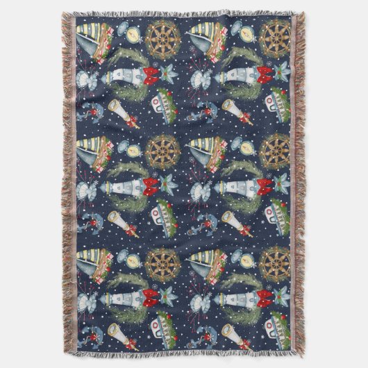 Nautische Kerstmis Deken (Voorkant Verticaal)
