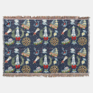 Nautische Kerstmis Deken