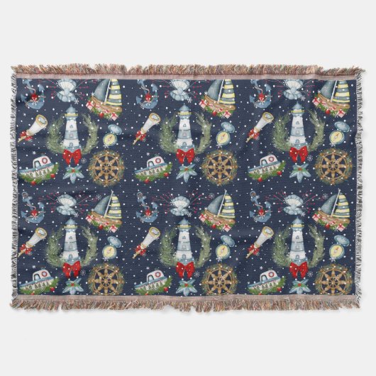 Nautische Kerstmis Deken (Voorkant)