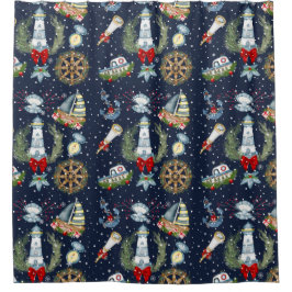 Nautische Kerstmis Douchegordijn