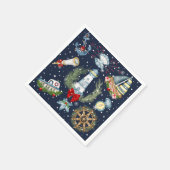 Nautische Kerstmis Servet (Hoek)