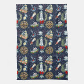 Nautische Kerstmis Theedoek (Verticaal)
