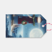 Nautische Kerstvuurtoren Cadeaulabel (Voorkant (Horizontaal))