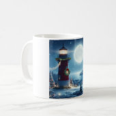 Nautische Kerstvuurtoren Koffiemok (Voorkant links)