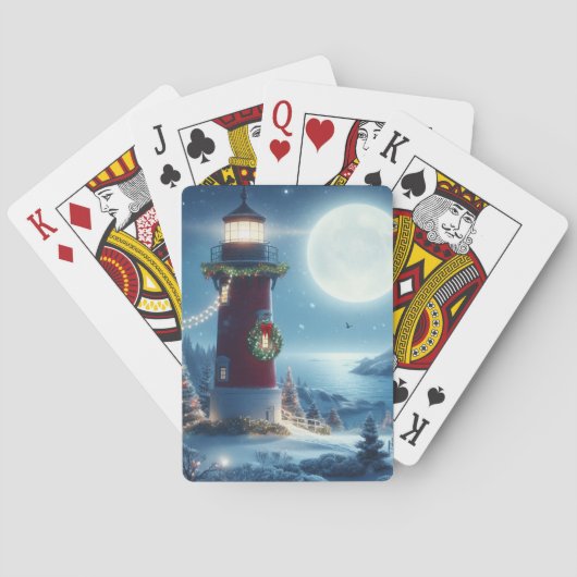 Nautische Kerstvuurtoren Pokerkaarten (Achterkant)