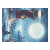 Nautische Kerstvuurtoren Tafelkleed (Voorkant (Horizontaal))