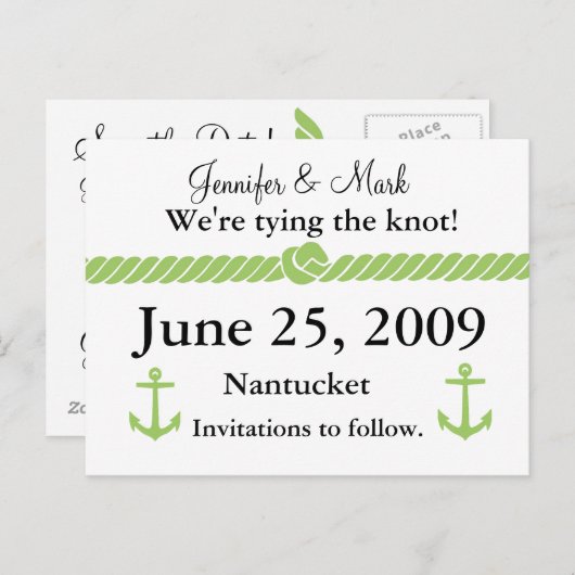 Nautische knoop Bewaar de datum Aankondigingskaart (Voorkant / Achterkant)