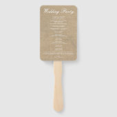 Nautische Knoop Burlap Navy Stripes Trouwprogramma Handwaaier (Achterkant)