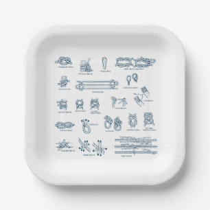 Nautische knopen en splices papieren bordje