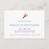 Nautische kreeft bruiloft receptie informatiekaartje (Voorkant)