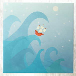 Nautische kunst in de verkoop tegeltje