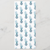 Nautische Kust Blauw Shell Strand Theme Wedding Menu (Achterkant)