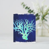 Nautische kust chique strand blauw Koraal Reef Briefkaart (Staand voorkant)