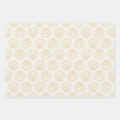 Nautische Kust Strand Chic Goud Zeeschelp Shell Inpakpapier Vel (Voorkant)