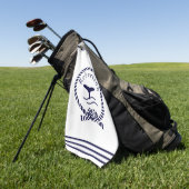 Nautische kustnaam Zeilboot Whale Navy Blue Golfhanddoek (Groen)