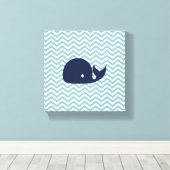 Nautische kwekerij walvis canvas (Insitu (Houten vloer))