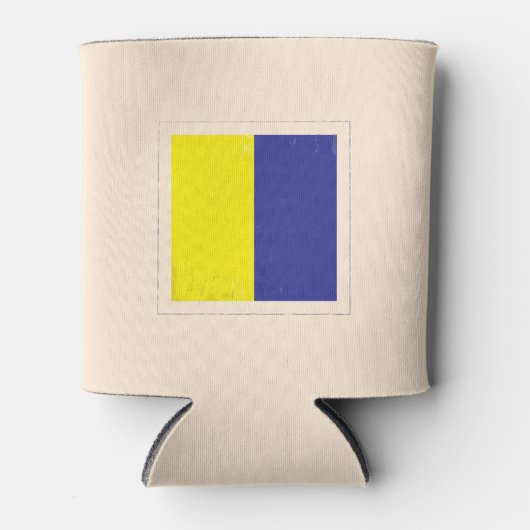 Nautische letter "K" Signaalvlag Blikjeskoeler (Voorkant)