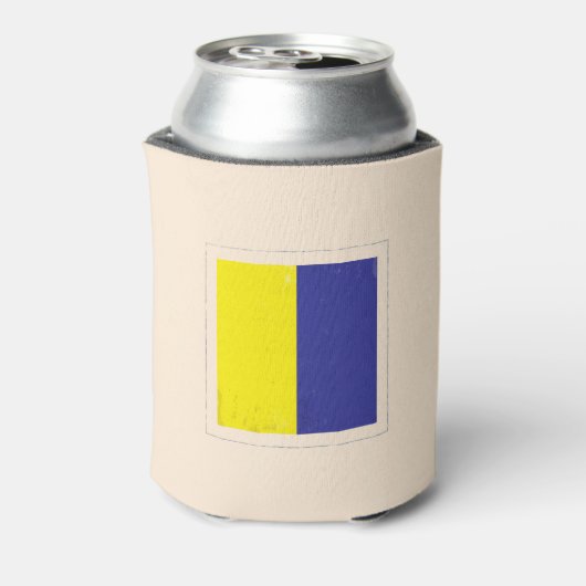 Nautische letter "K" Signaalvlag Blikjeskoeler (Blikje Achterkant)