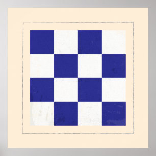 Nautische letter "N" Signaalvlag Poster